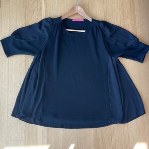 Pinkyotto Black Short Sleeve Blouse Size Small